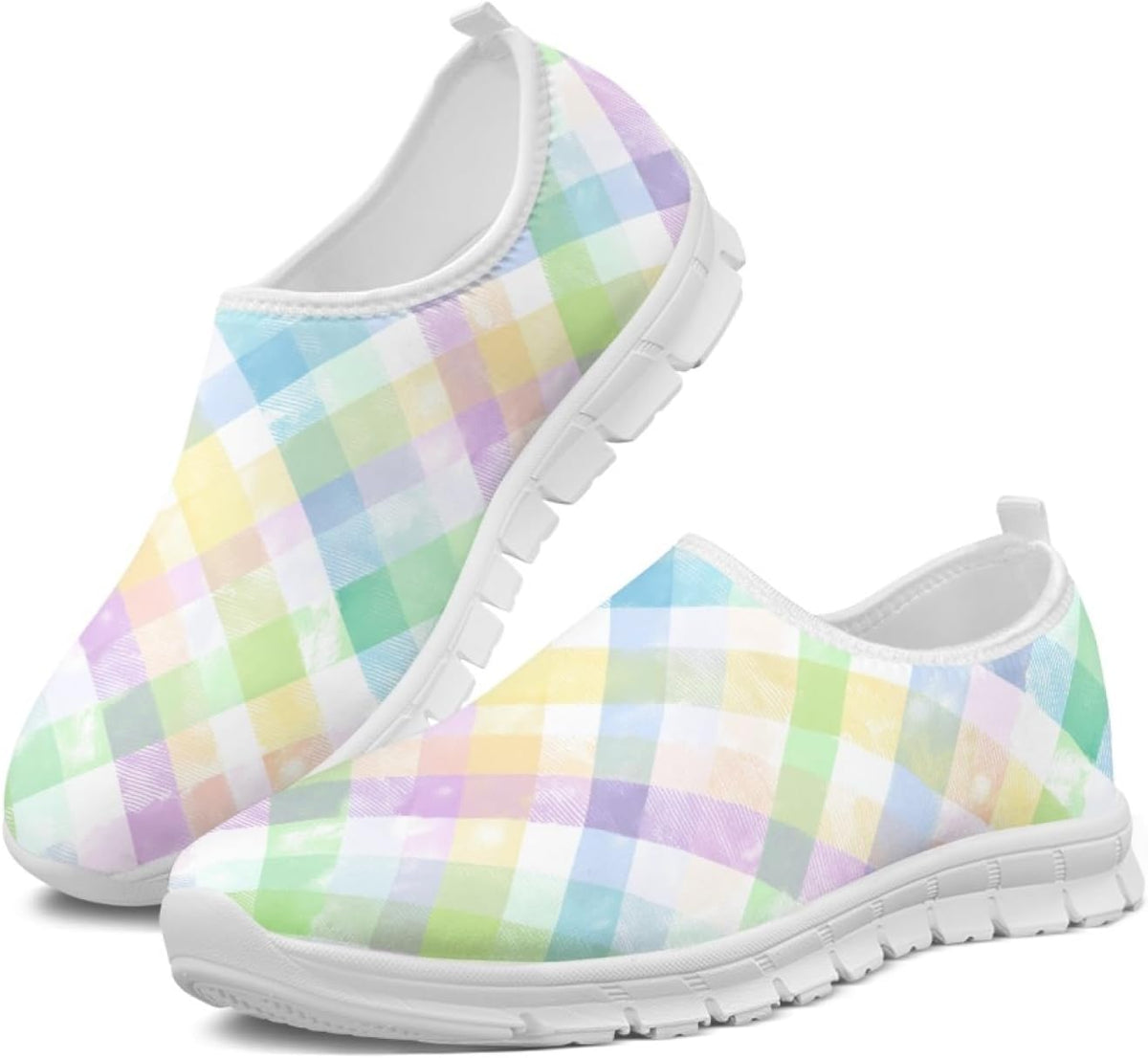 Women's Lightweight Floral Sneakers - Athletic Walking Shoes with Pull Tab and Cushioned Sole for Daily Errands - 7