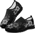 Women's Floral Print Walking Sneakers - Lightweight Athletic Shoes with Heel Pull Tab for Everyday Casual Wear - 10
