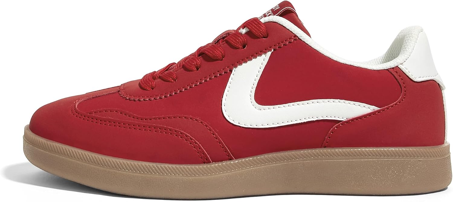 Women's Classic Casual Sneakers - Lace-Up Skate Shoes with Durable Outsole for Walking and Daily Wear - 6