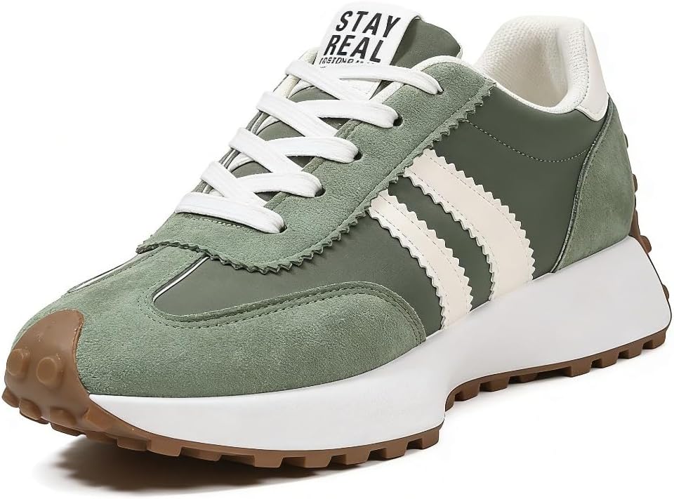 Women's Thick Sole Fashion Sneakers - Breathable Textile Upper with Rubber Outsole for All-Season Walking - Blue
