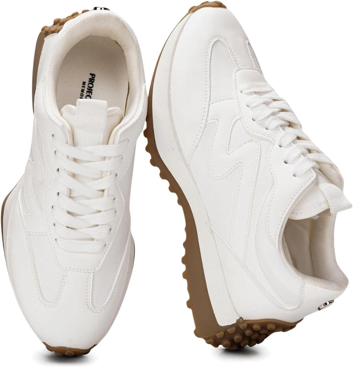 Women's Lace-Up Casual Sneakers - Lightweight Shoes with Memory Foam Insole and Non-Slip Outsole - 7