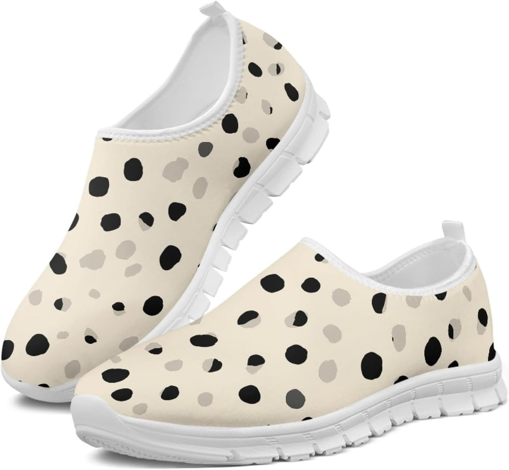 Women's Lightweight Floral Sneakers - Athletic Walking Shoes with Pull Tab and Cushioned Sole for Daily Errands - 7