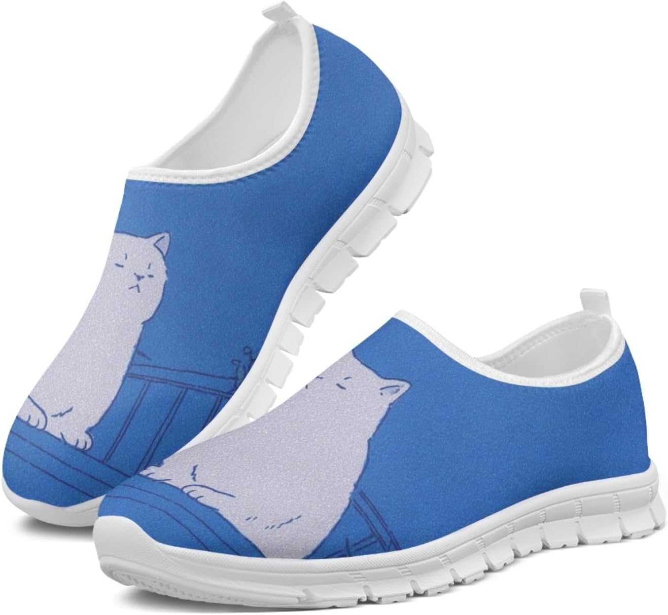 Women's Lightweight Floral Sneakers - Athletic Walking Shoes with Pull Tab and Cushioned Sole for Daily Errands - 8