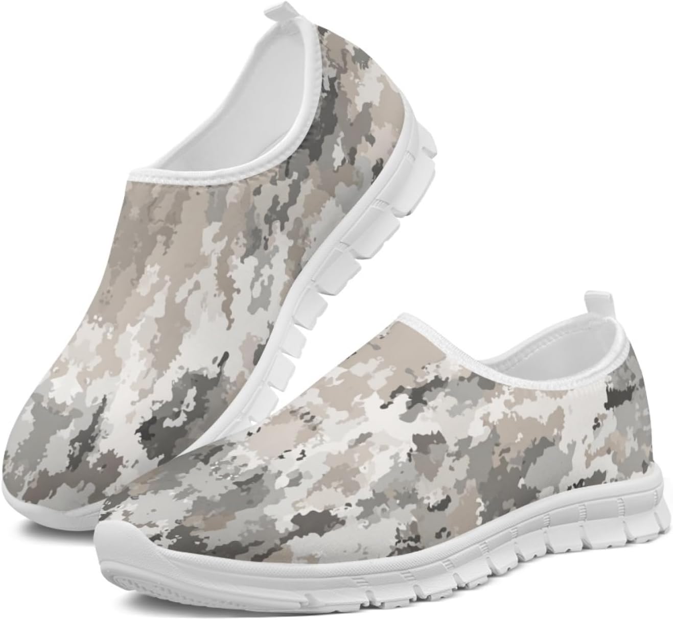 Women's Lightweight Floral Sneakers - Athletic Walking Shoes with Pull Tab and Cushioned Sole for Daily Errands - 7