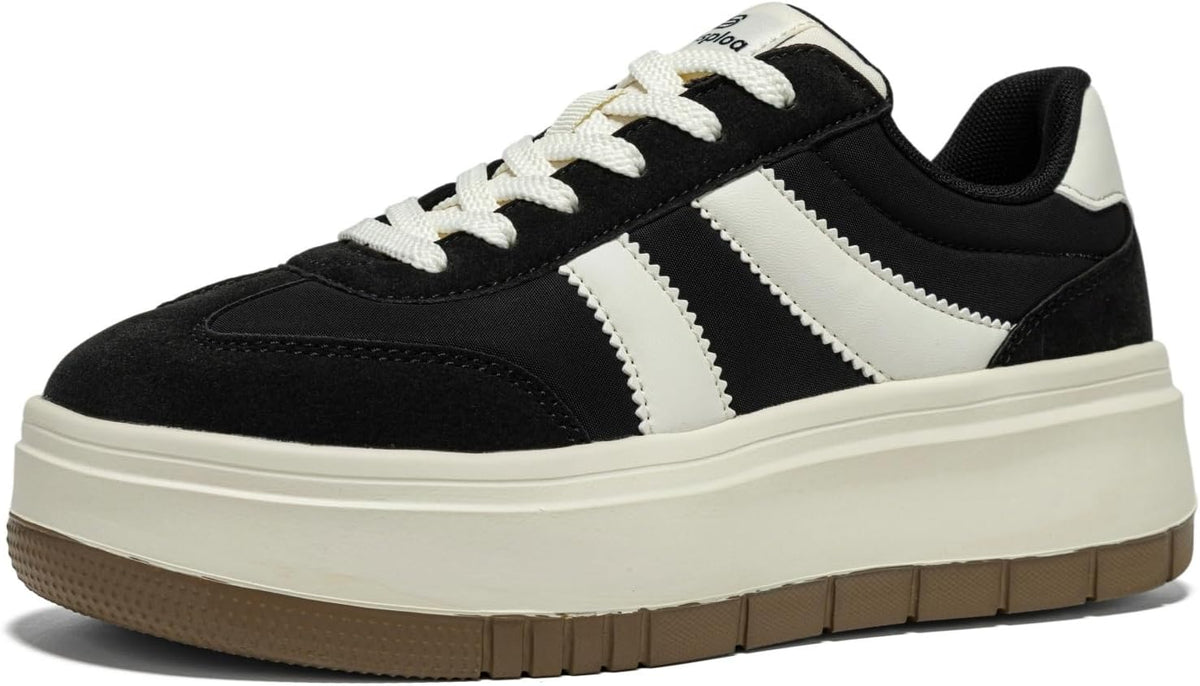 Women's Chunky Platform Sneakers - Lightweight Classic Tennis Shoes for Teachers and All-Day Walking - 6