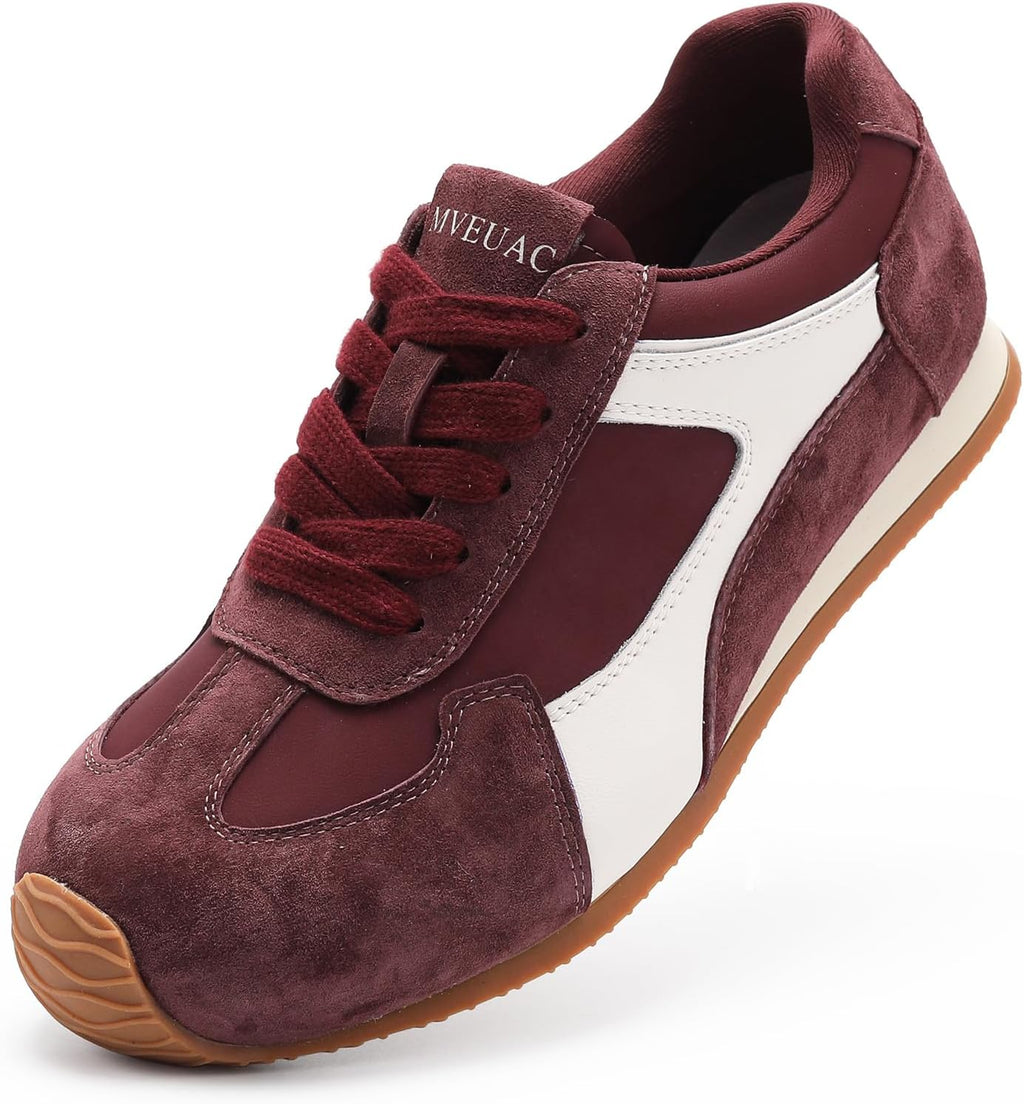 Women's Low Top Fashion Sneakers - Non-Slip Lace-Up Walking Shoes with Memory Foam Insole for Office Days - 7