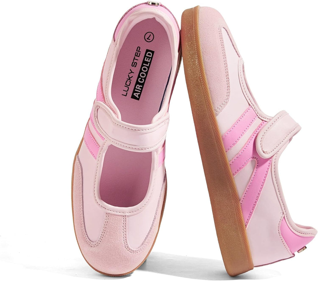 Women's Gum Sole Fashion Sneakers - Thin Sole Lace-Up Trainers for Casual Everyday Walking - 6