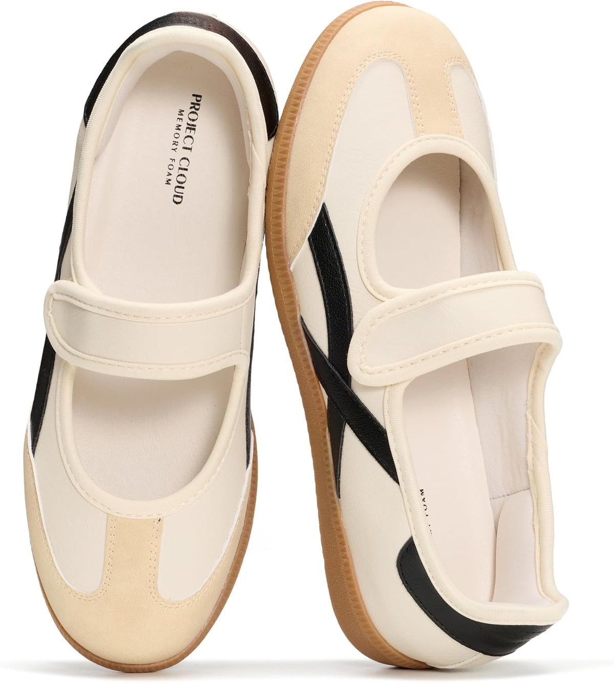 Women's Mary Jane Sneakers - Slip-On Casual Shoes with Cushioned Memory Foam Insole for Daily Walking - 7