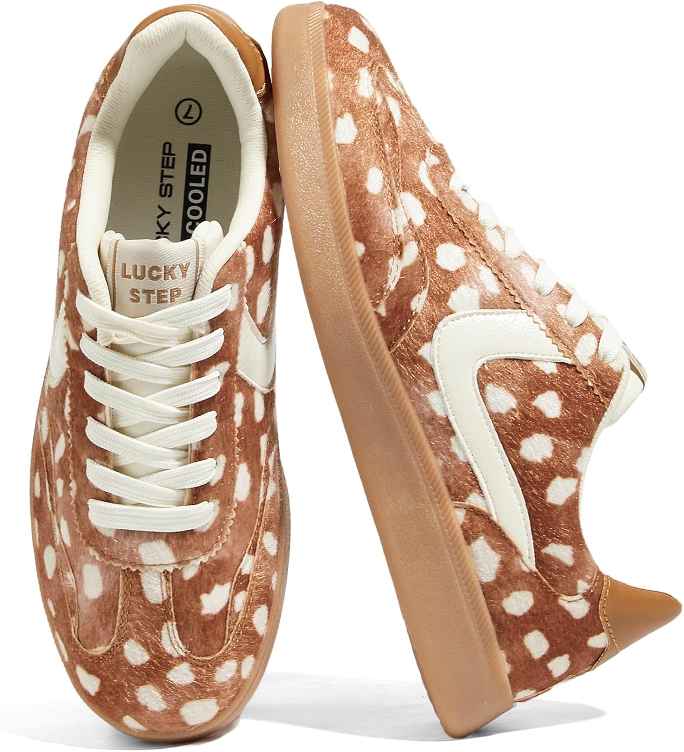 Women's Classic Casual Sneakers - Lace-Up Skate Shoes with Durable Outsole for Walking and Daily Wear - 7