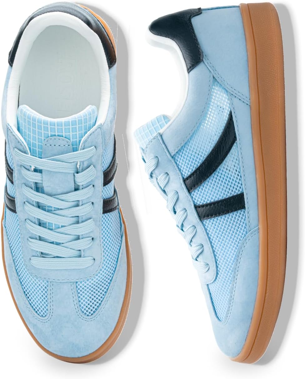 Women's Leather Slip-On Sneakers - Lightweight Non-Slip Shoes with Removable Insole for Spring Walking - 7