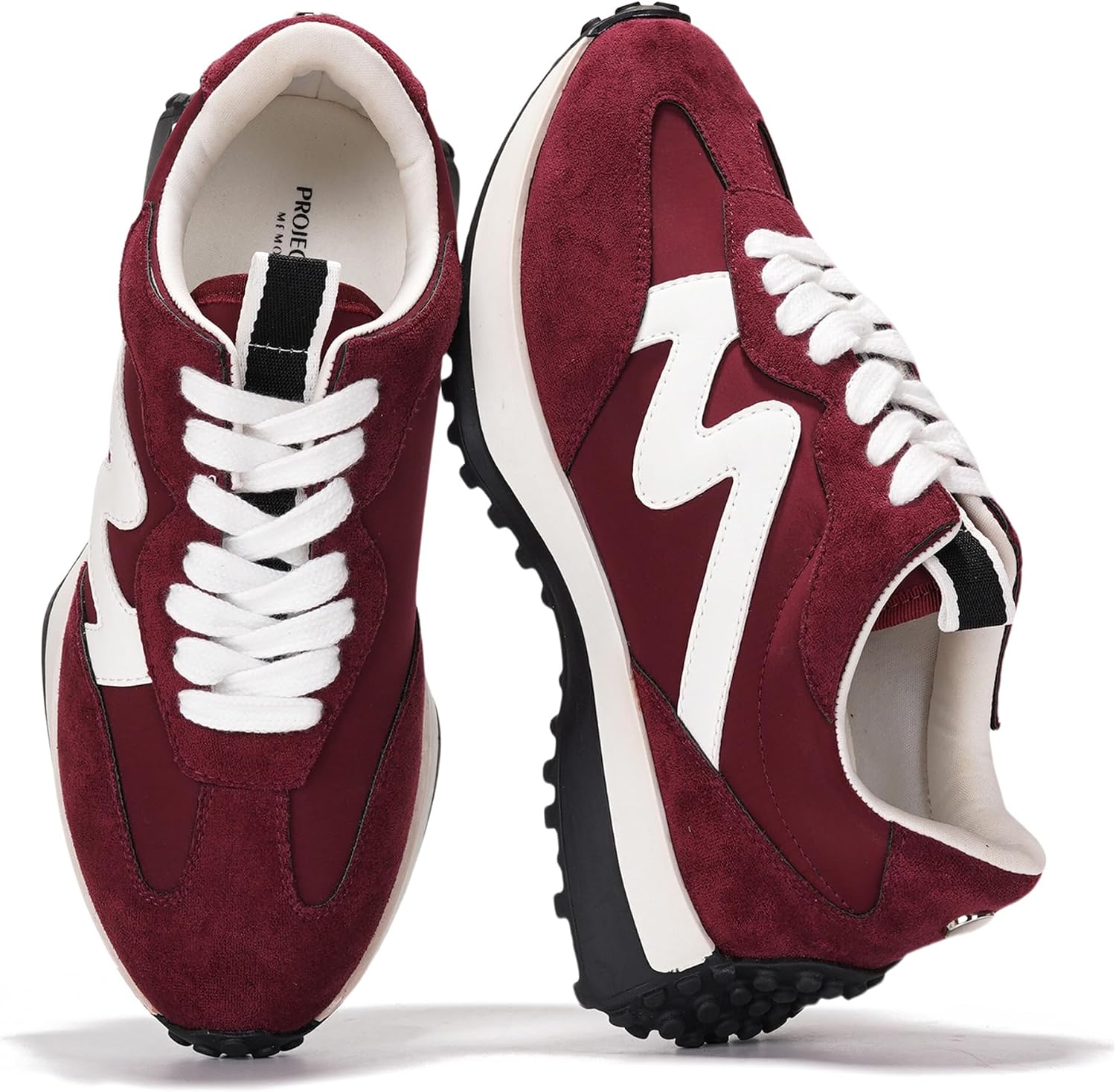 Women's Lace-Up Casual Sneakers - Lightweight Shoes with Memory Foam Insole and Non-Slip Outsole - 9