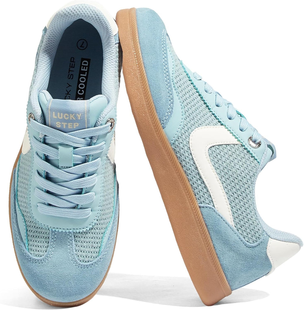 Women's Classic Casual Sneakers - Lace-Up Skate Shoes with Durable Outsole for Walking and Daily Wear - 6