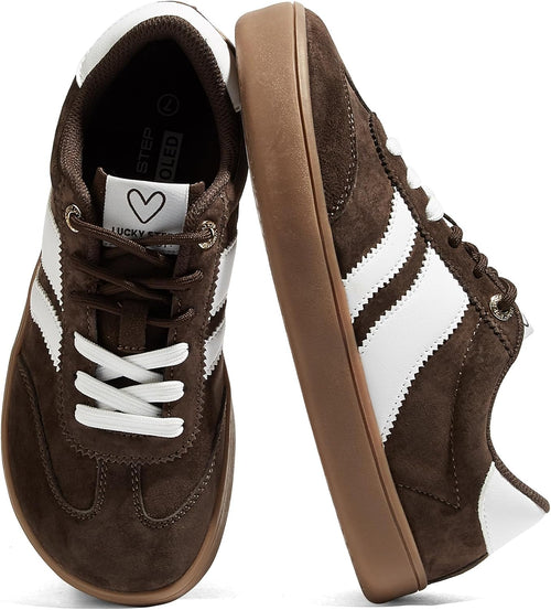 Women's Barefoot Walking Shoes - Wide Toe Box Retro Trainers with Non-Slip Sole in Wide Sizes - 6 Wide