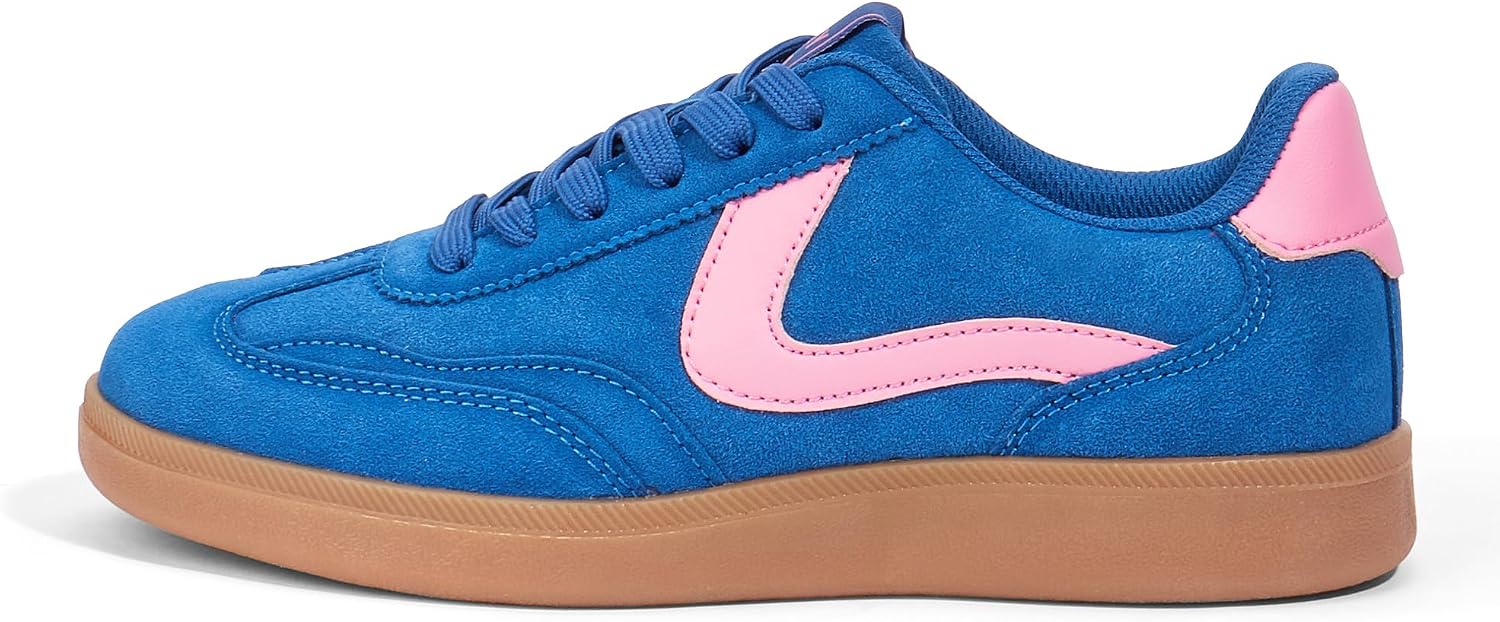 Women's Classic Casual Sneakers - Lace-Up Skate Shoes with Durable Outsole for Walking and Daily Wear - 6