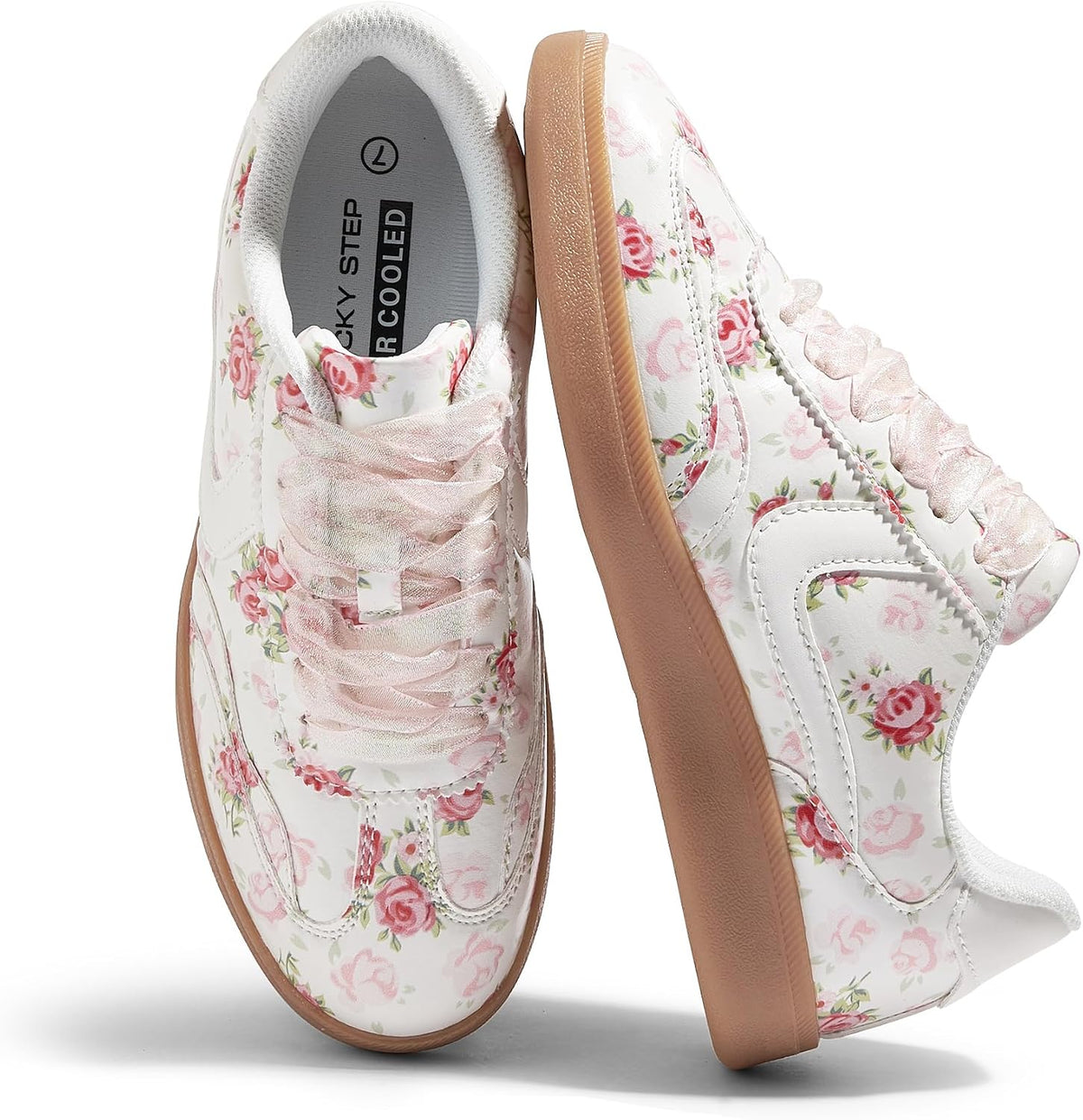 Women's Classic Casual Sneakers - Lace-Up Skate Shoes with Durable Outsole for Walking and Daily Wear - 7