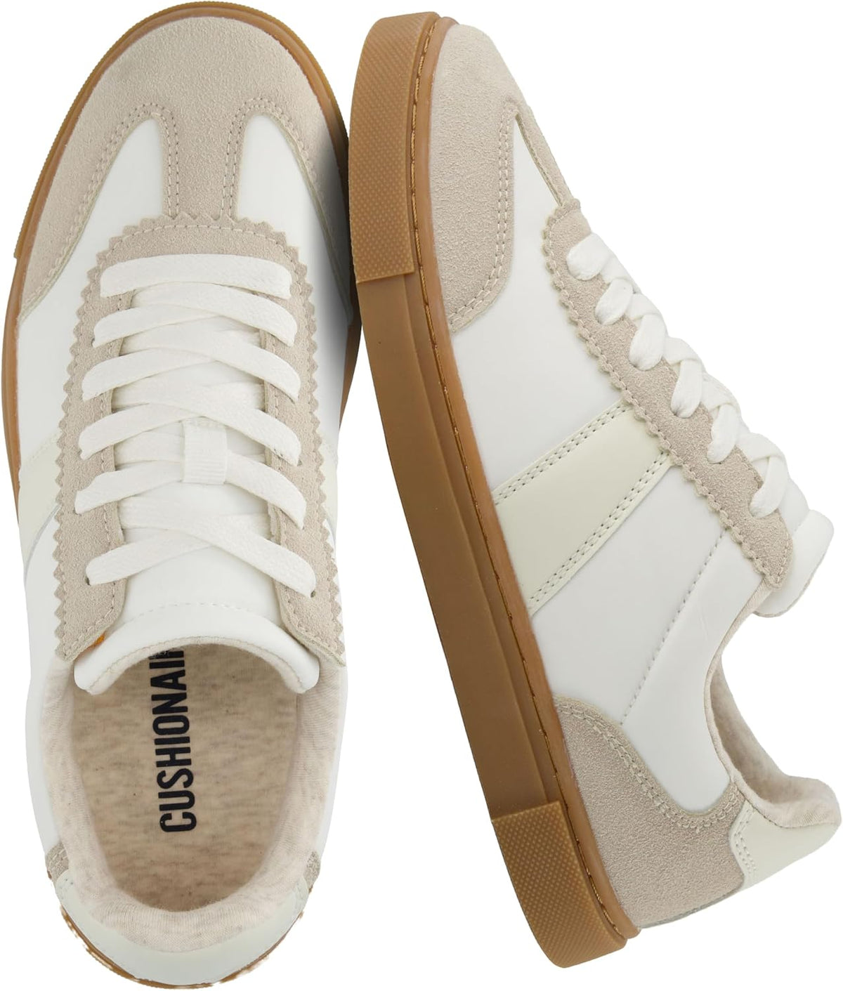 Women's Casual Tennis Sneakers - Memory Foam Insole and Slip Resistant Outsole in Regular and Wide Sizes - 6