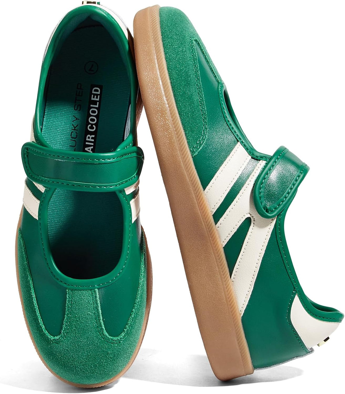 Women's Gum Sole Fashion Sneakers - Thin Sole Lace-Up Trainers for Casual Everyday Walking - 6