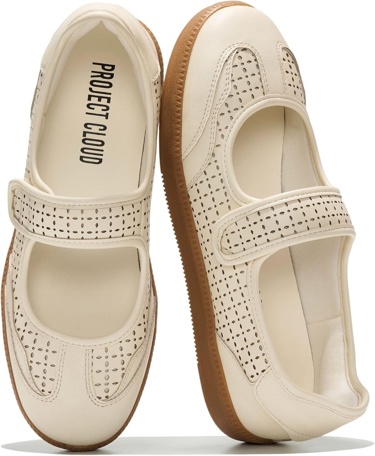 Women's Mary Jane Sneakers - Slip-On Casual Shoes with Cushioned Memory Foam Insole for Daily Walking - 7