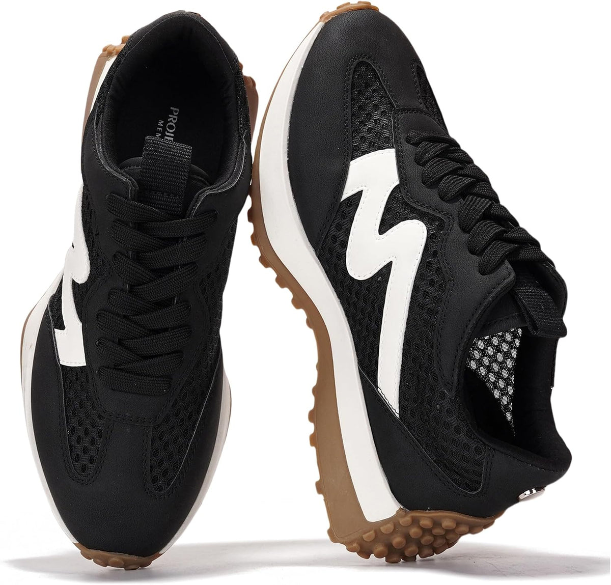 Women's Lace-Up Casual Sneakers - Lightweight Shoes with Memory Foam Insole and Non-Slip Outsole - 6