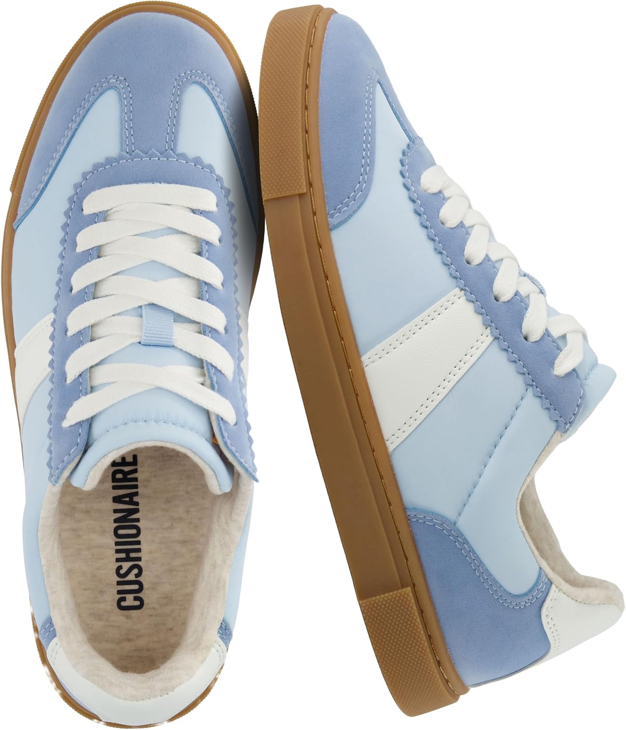 Women's Casual Tennis Sneakers - Memory Foam Insole and Slip Resistant Outsole in Regular and Wide Sizes - 6