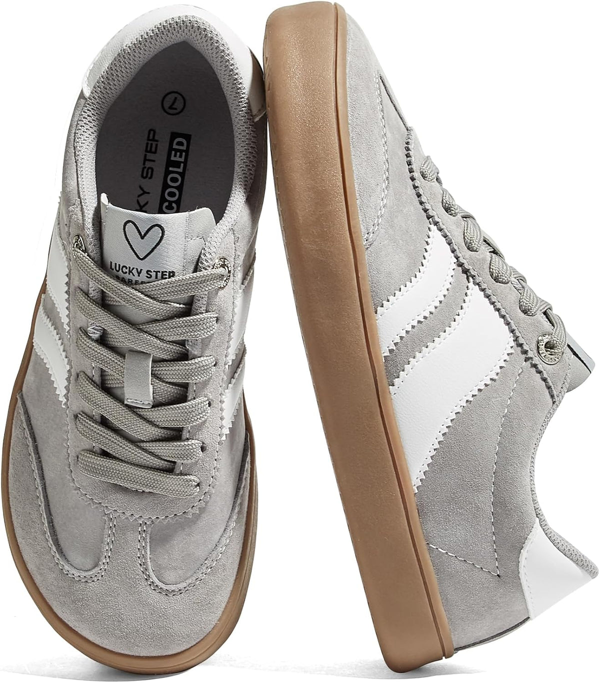 Women's Barefoot Walking Shoes - Wide Toe Box Retro Trainers with Non-Slip Sole in Wide Sizes - 6 Wide