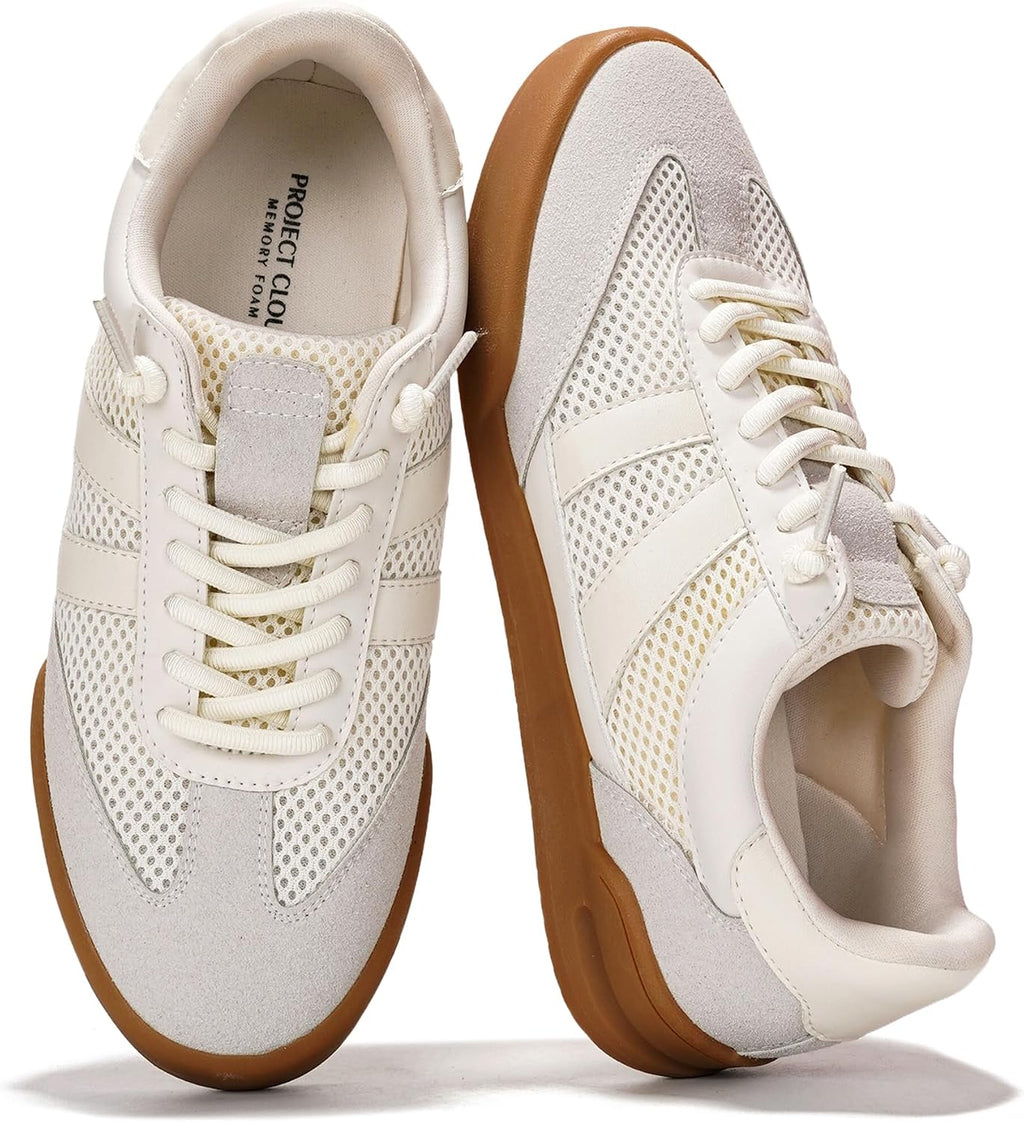 Women's Genuine Leather Slip-On Sneakers - Memory Foam Insole and Lightweight Sole for Everyday Walking - 6