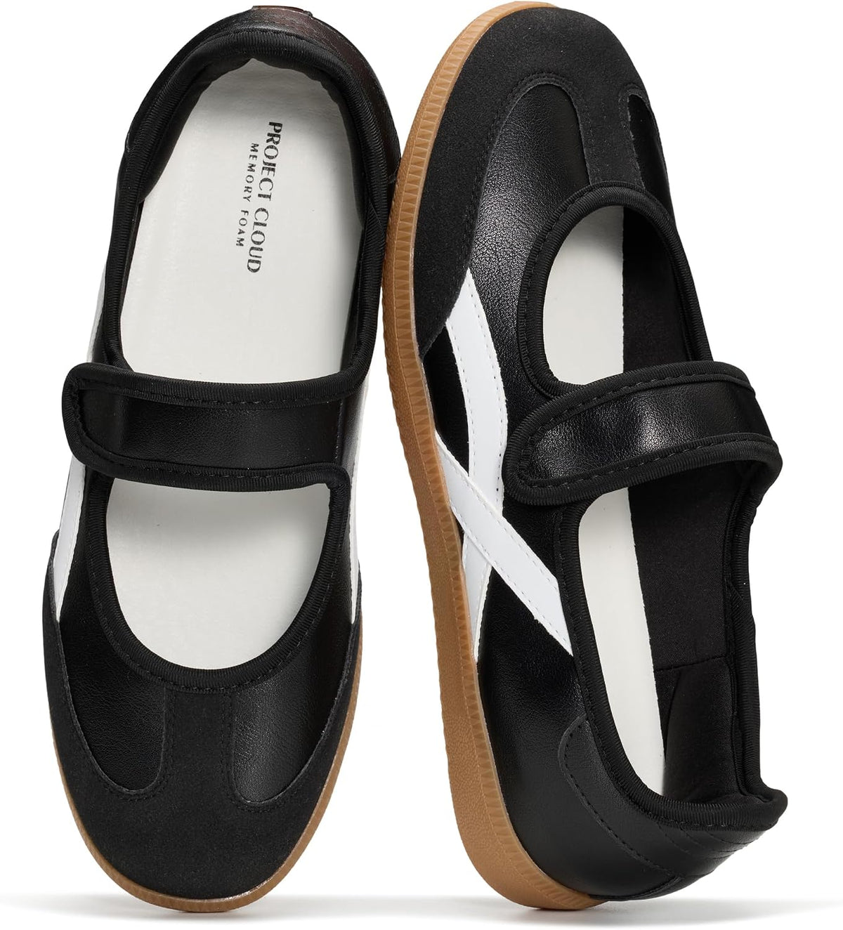 Women's Mary Jane Sneakers - Slip-On Casual Shoes with Cushioned Memory Foam Insole for Daily Walking - 6