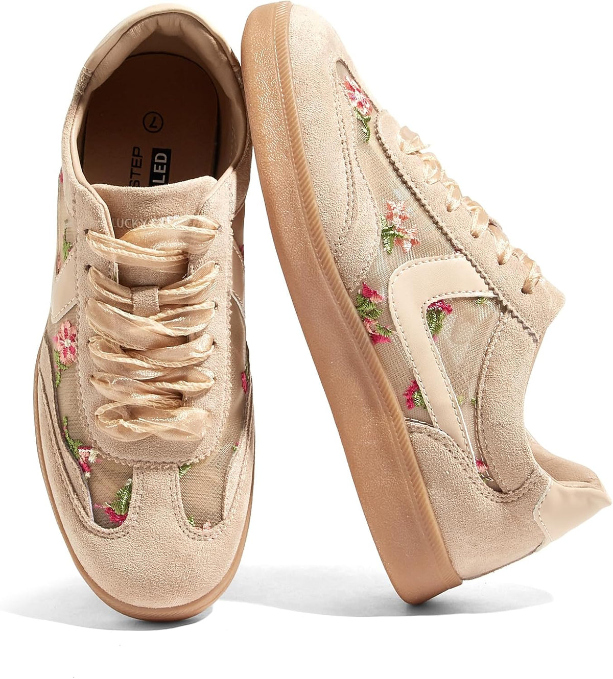 Women's Classic Casual Sneakers - Lace-Up Skate Shoes with Durable Outsole for Walking and Daily Wear - 6
