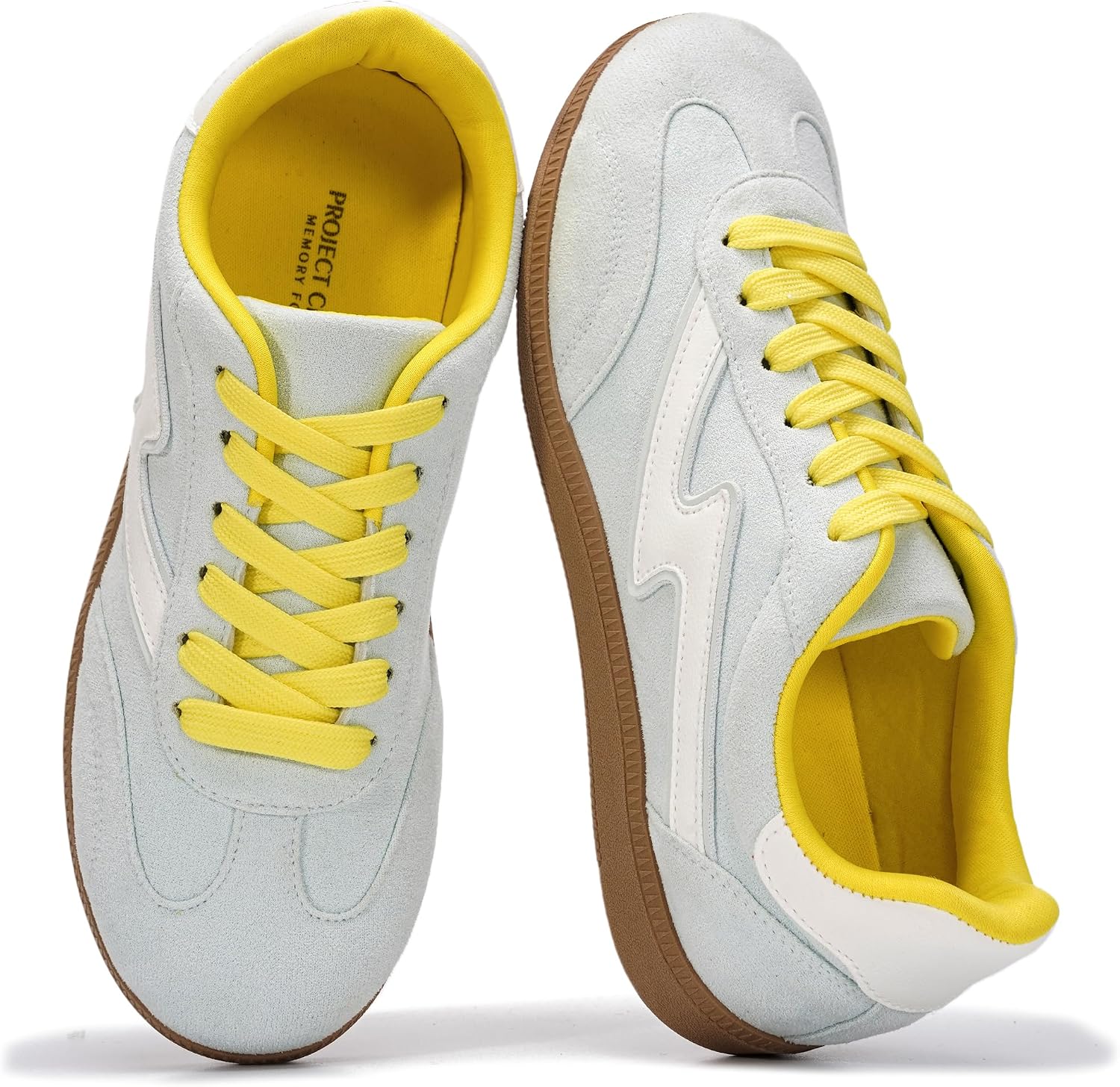Women's Lace-Up Fashion Sneakers - Memory Foam Insole Casual Shoes for Work, Errands and Weekend Wear - 9