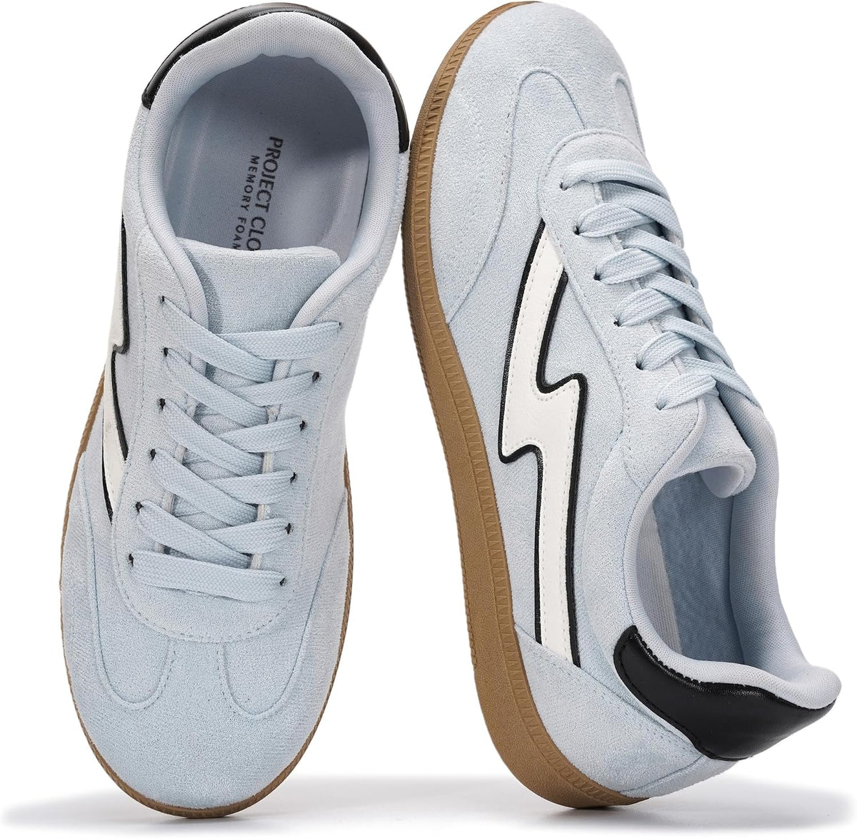 Women's Lace-Up Fashion Sneakers - Memory Foam Insole Casual Shoes for Work, Errands and Weekend Wear - 9
