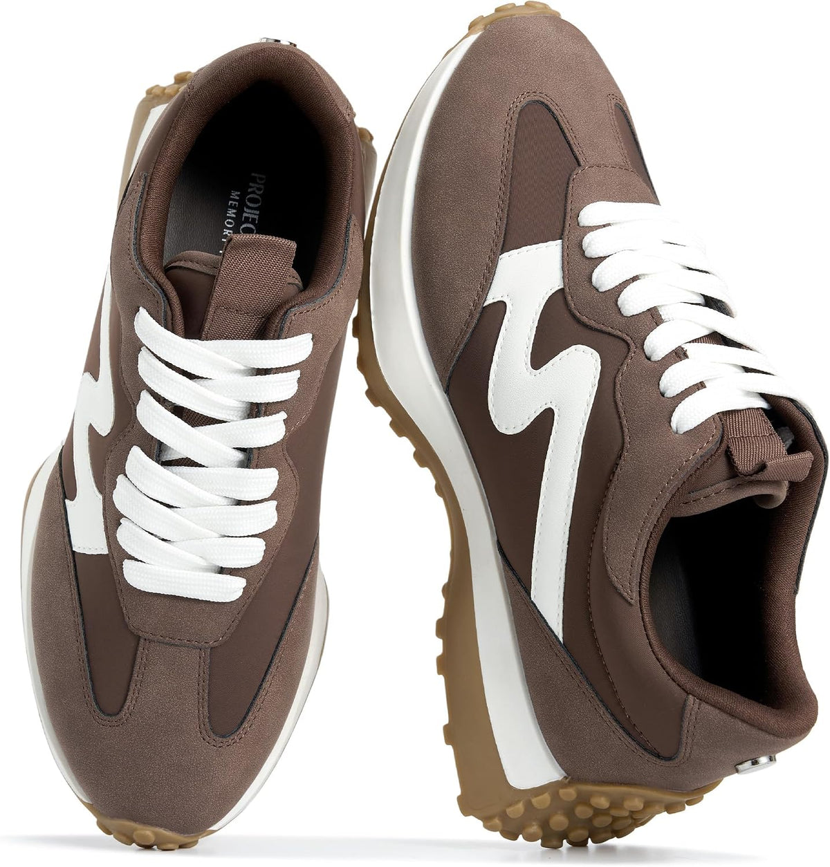 Women's Lace-Up Casual Sneakers - Lightweight Shoes with Memory Foam Insole and Non-Slip Outsole - 6