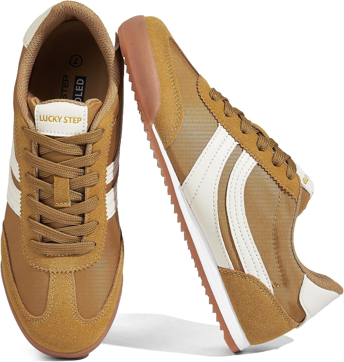 Women's Slim Retro Tennis Sneakers - Thin Sole Lace-Up Trainers for Gym Workouts and Walking - 6