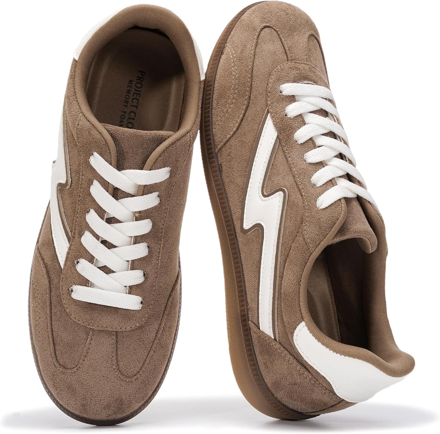 Women's Lace-Up Fashion Sneakers - Memory Foam Insole Casual Shoes for Work, Errands and Weekend Wear - 6