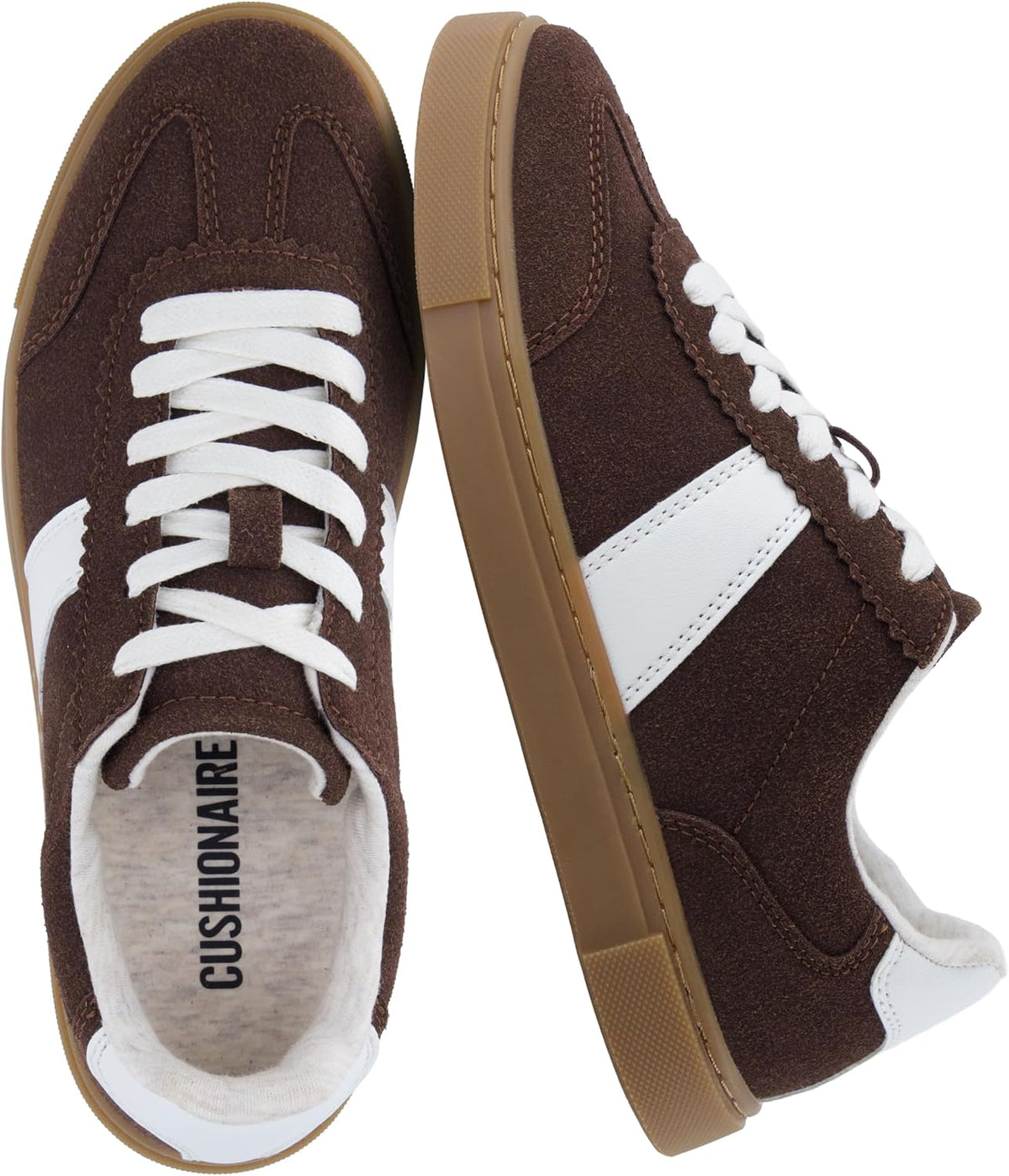 Women's Casual Tennis Sneakers - Memory Foam Insole and Slip Resistant Outsole in Regular and Wide Sizes - 6