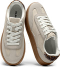 Women's Genuine Suede Tennis Sneakers - Retro Gum Sole Casual Shoes for Walking and Everyday Wear - 6