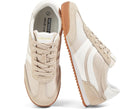 Women's Slim Retro Tennis Sneakers - Thin Sole Lace-Up Trainers for Gym Workouts and Walking - 6