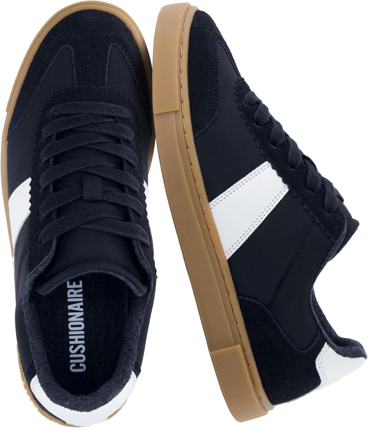 Women's Casual Tennis Sneakers - Memory Foam Insole and Slip Resistant Outsole in Regular and Wide Sizes - 6