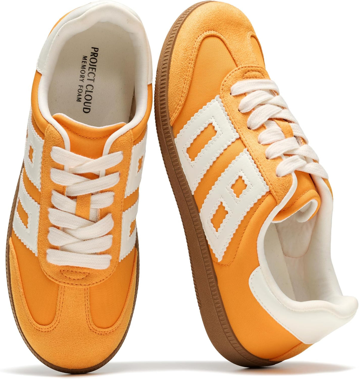 Women's Lace-Up Fashion Sneakers - Memory Foam Insole Casual Shoes for Work, Errands and Weekend Wear - 9
