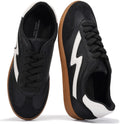 Women's Lace-Up Fashion Sneakers - Memory Foam Insole Casual Shoes for Work, Errands and Weekend Wear - 8