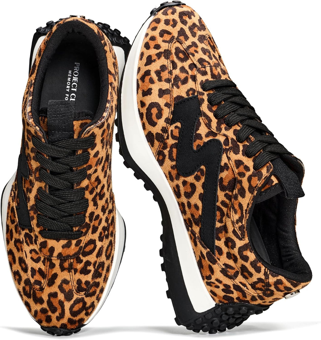 Women's Lace-Up Casual Sneakers - Lightweight Shoes with Memory Foam Insole and Non-Slip Outsole - 8
