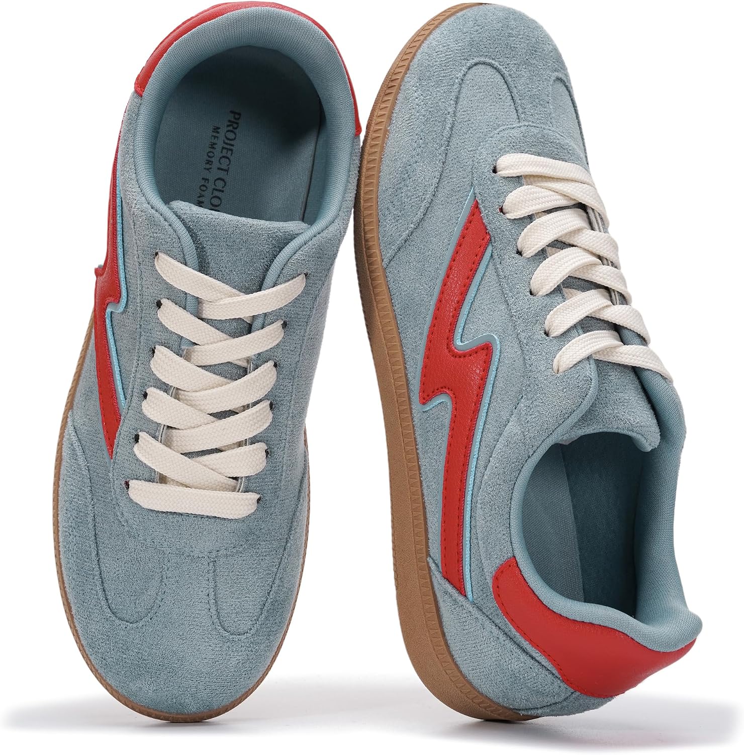 Women's Lace-Up Fashion Sneakers - Memory Foam Insole Casual Shoes for Work, Errands and Weekend Wear - 7