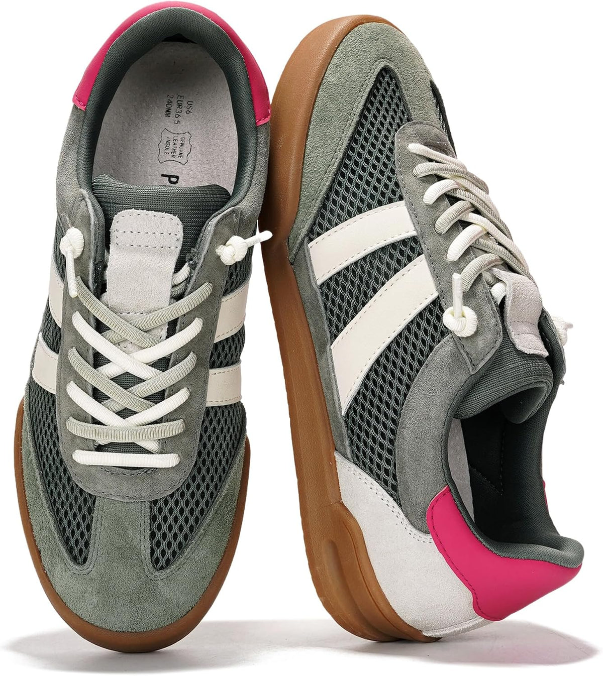 Women's Genuine Leather Slip-On Sneakers - Memory Foam Insole and Lightweight Sole for Everyday Walking - 7