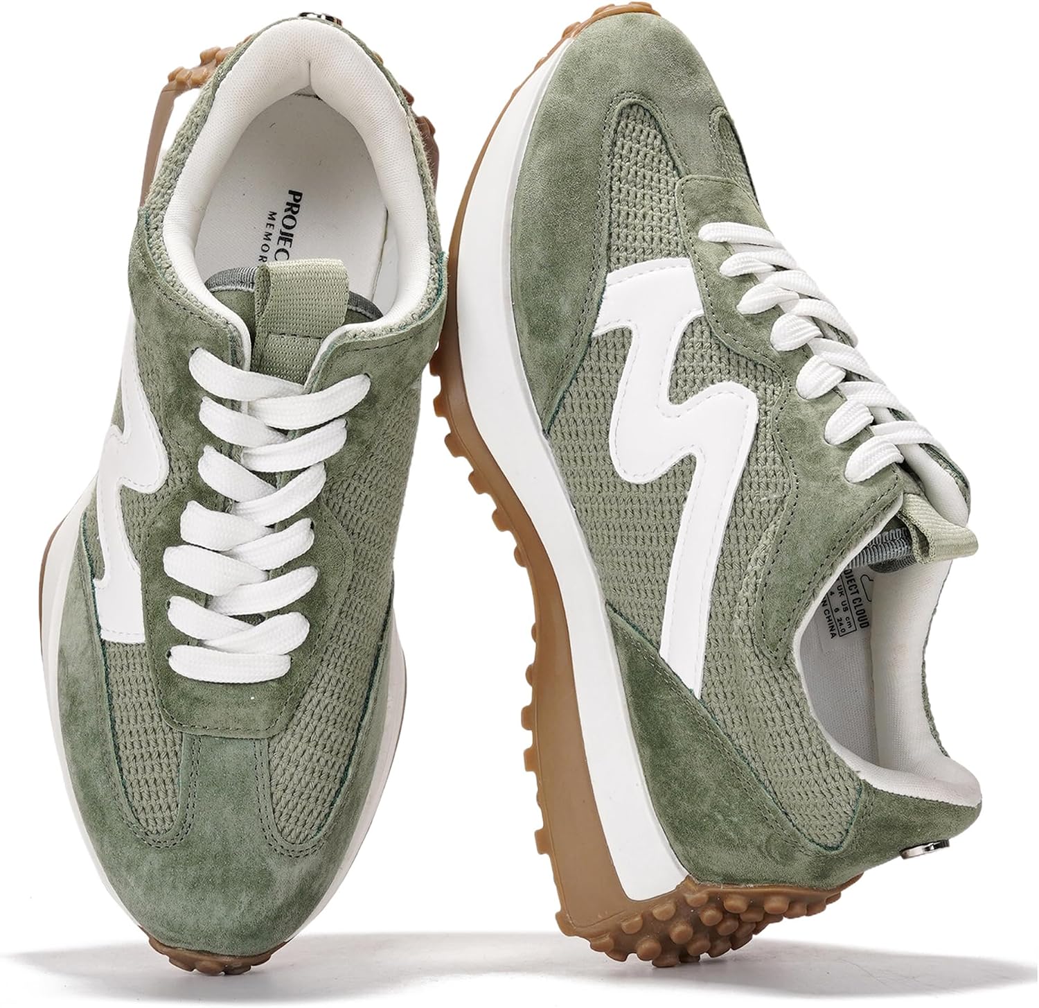 Women's Lace-Up Casual Sneakers - Lightweight Shoes with Memory Foam Insole and Non-Slip Outsole - 7