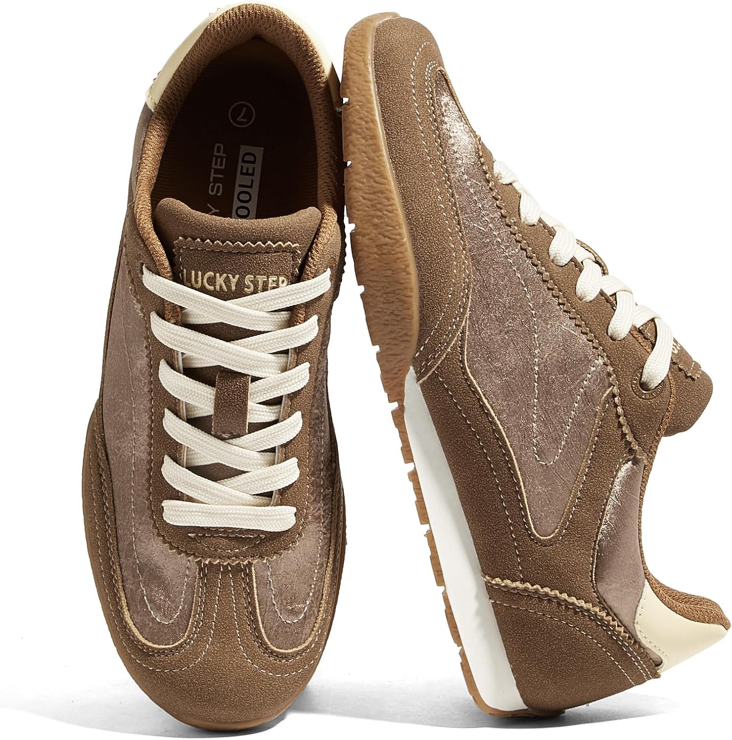 Women's Retro Casual Sneakers - Classic Tennis Shoes with Anti-Slip Sole for Neutral Everyday Outfits - 6