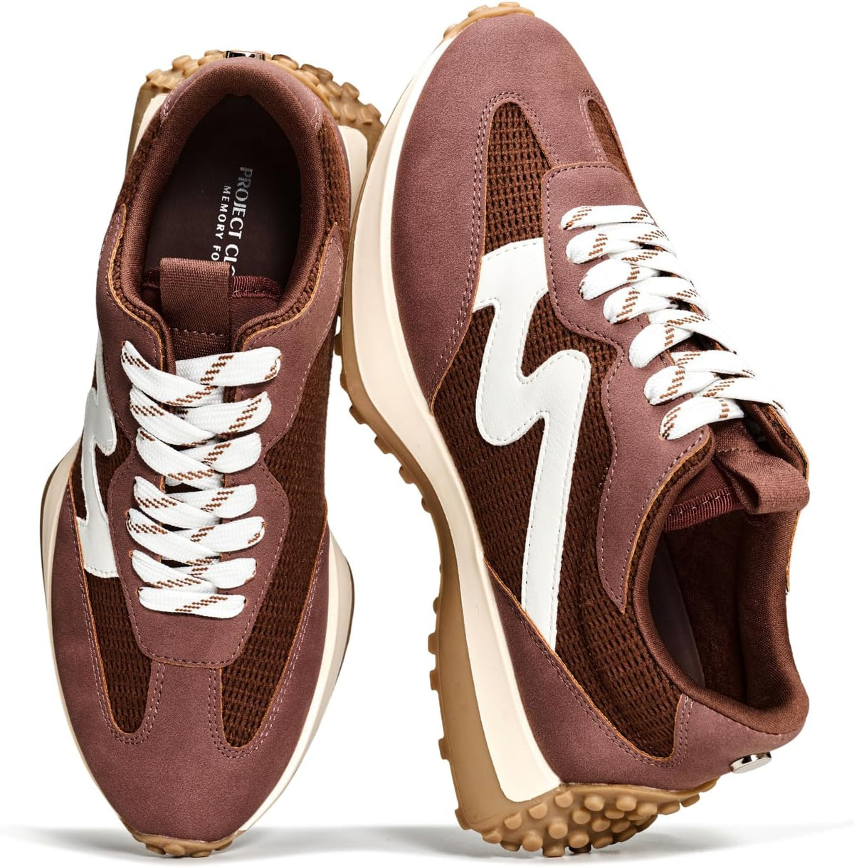 Women's Lace-Up Casual Sneakers - Lightweight Shoes with Memory Foam Insole and Non-Slip Outsole - 7