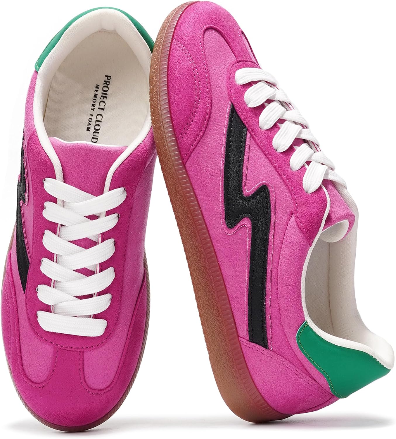 Women's Lace-Up Fashion Sneakers - Memory Foam Insole Casual Shoes for Work, Errands and Weekend Wear - 7