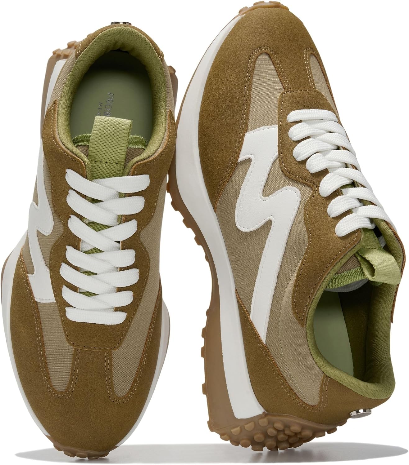 Women's Lace-Up Casual Sneakers - Lightweight Shoes with Memory Foam Insole and Non-Slip Outsole - 6