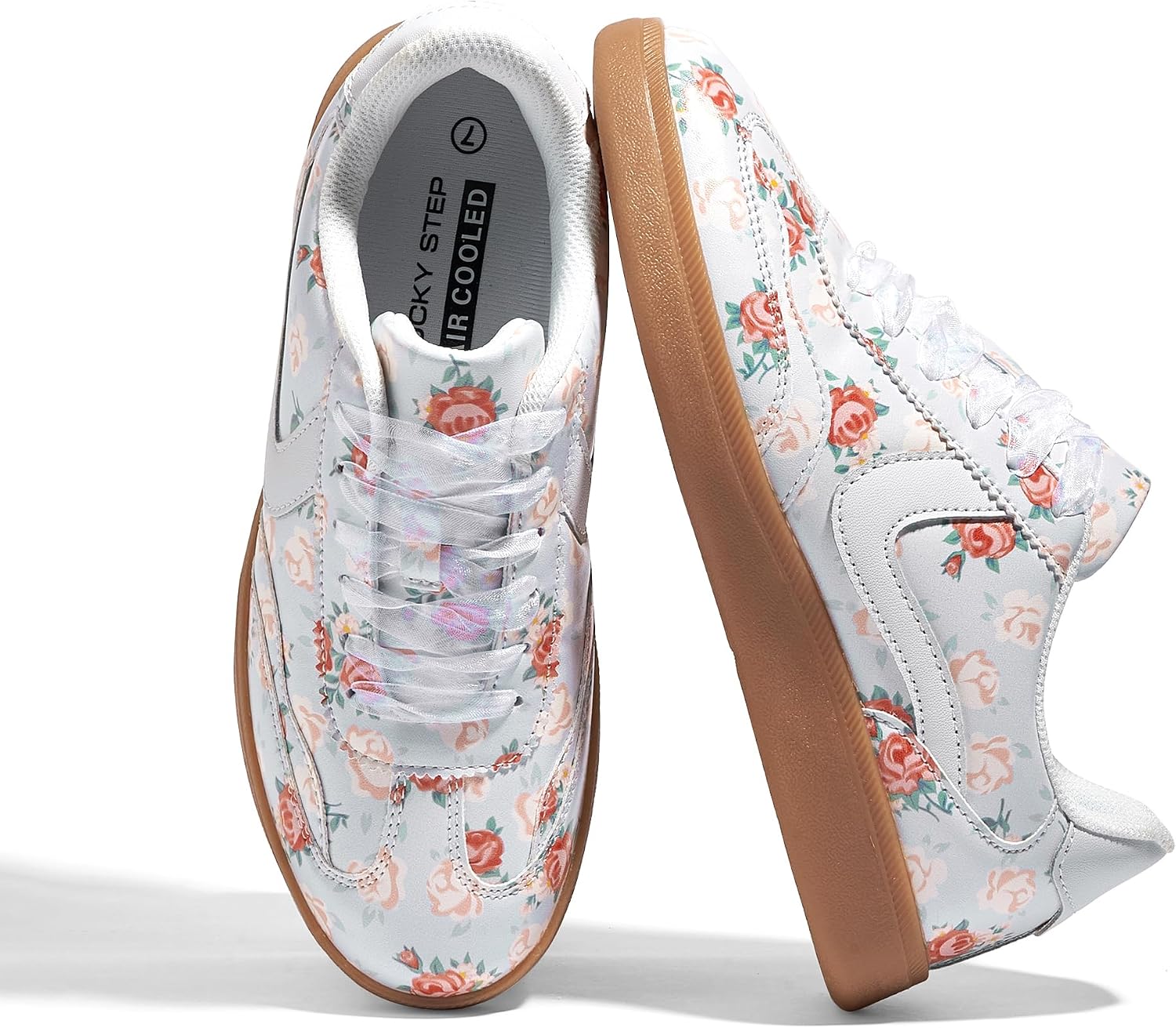 Women's Classic Casual Sneakers - Lace-Up Skate Shoes with Durable Outsole for Walking and Daily Wear - 6