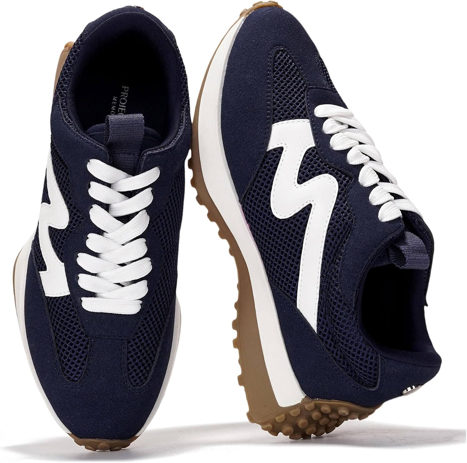 Women's Lace-Up Casual Sneakers - Lightweight Shoes with Memory Foam Insole and Non-Slip Outsole - 7