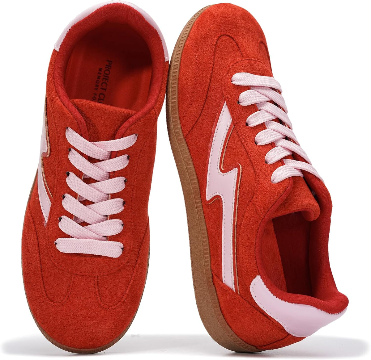 Women's Lace-Up Fashion Sneakers - Memory Foam Insole Casual Shoes for Work, Errands and Weekend Wear - 9